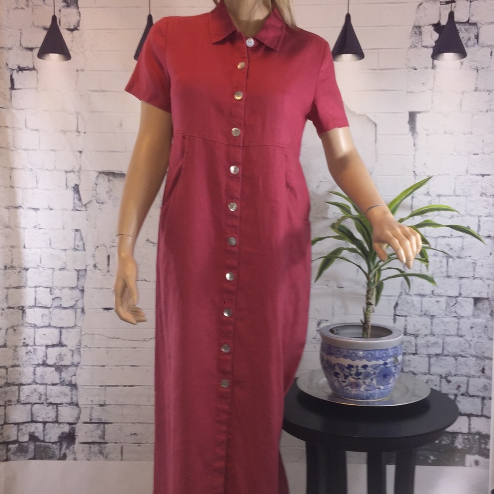 🆕 FADS Vintage Button Front Midi Dress